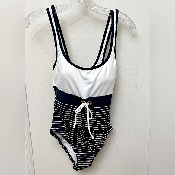 Tommy Hilfiger Swimsuit Bathing Suit Nautical Bow Size 10 NWT - Picture 9 of 15